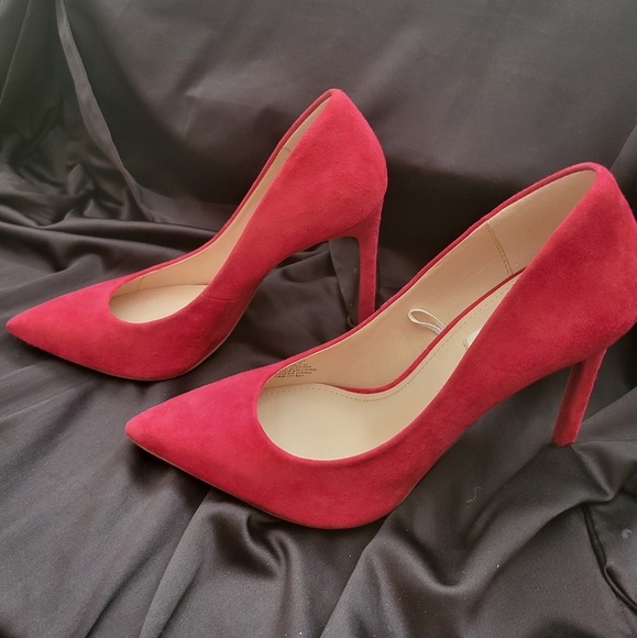 NWOT H&M Red Suede High Heels - Picture 5 of 16